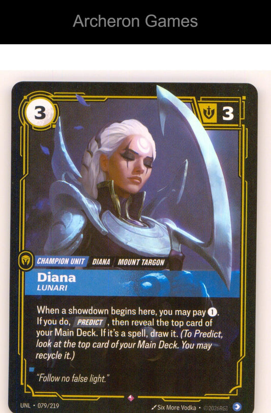 Diana - Lunari UNL 079/219 R Unleashed Riftbound Card