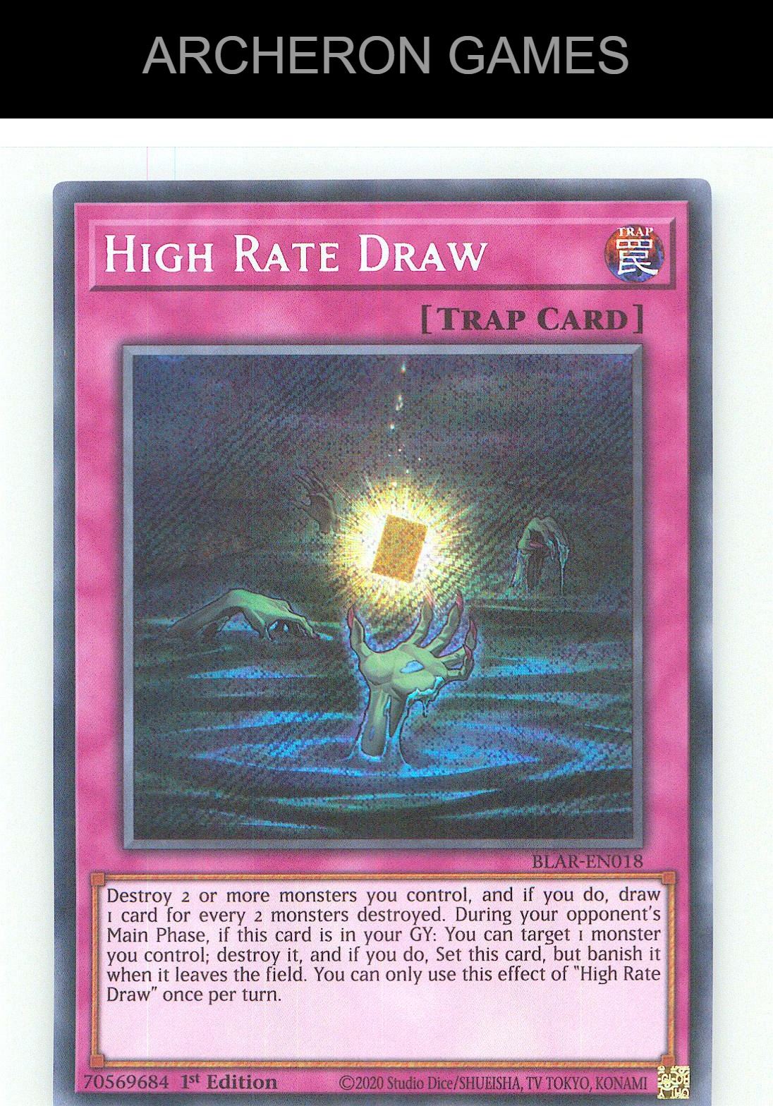 High Rate Draw SEC YUGIOH Card 1st Edition