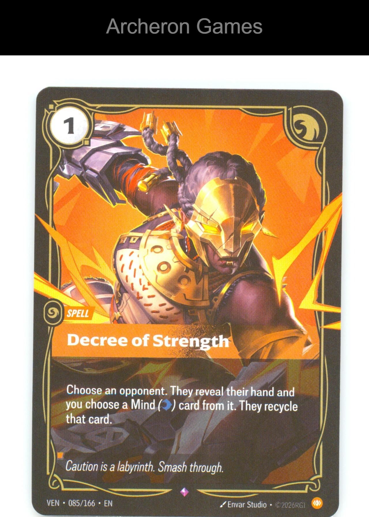 Decree of Strength VEN 085/166 R Vendetta Riftbound Card Foil