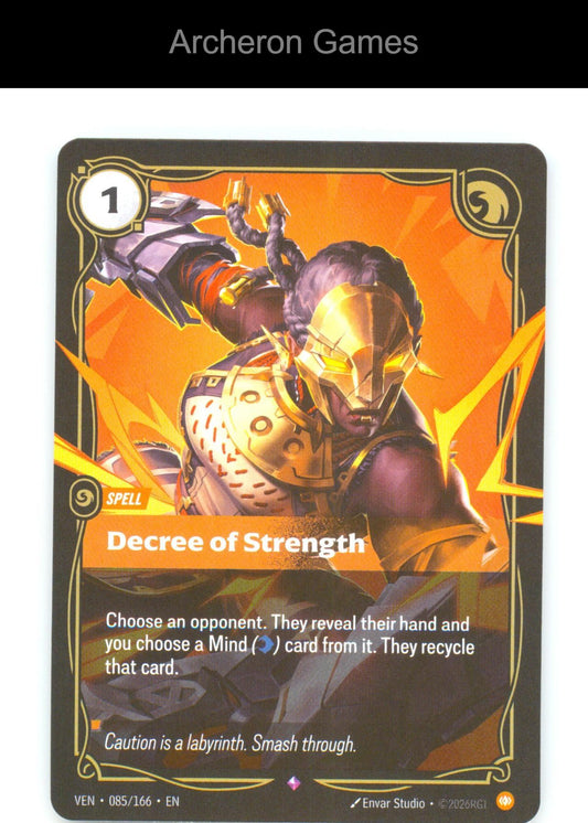 Decree of Strength VEN 085/166 R Vendetta Riftbound Card Foil