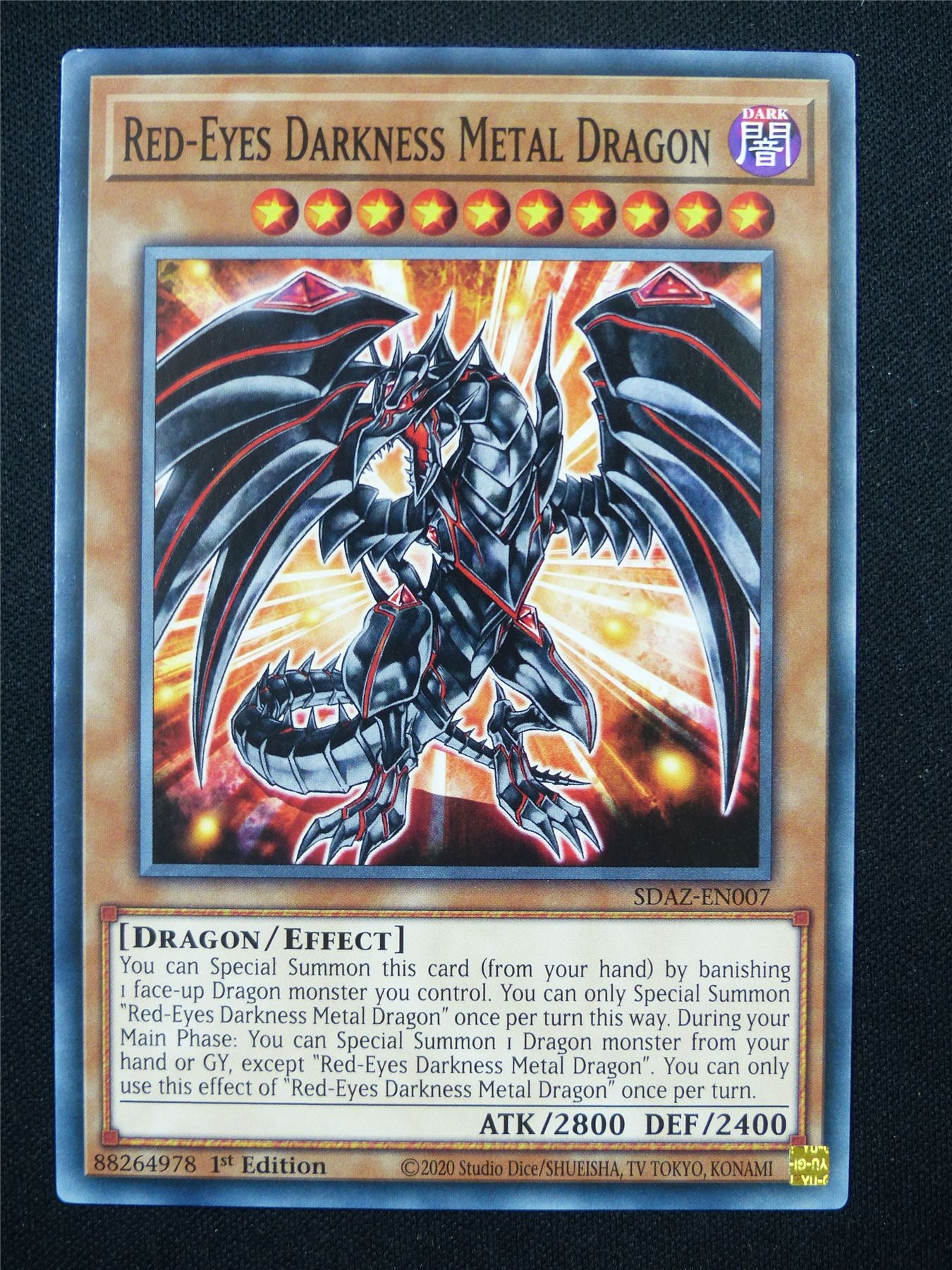 Red-Eyes Darkness Metal Dragon SDAZ - 1st ed Yugioh Card #14M