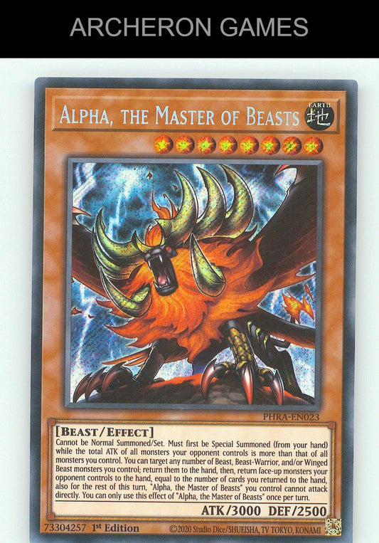 Alpha, the Master of Beasts SEC YUGIOH Card