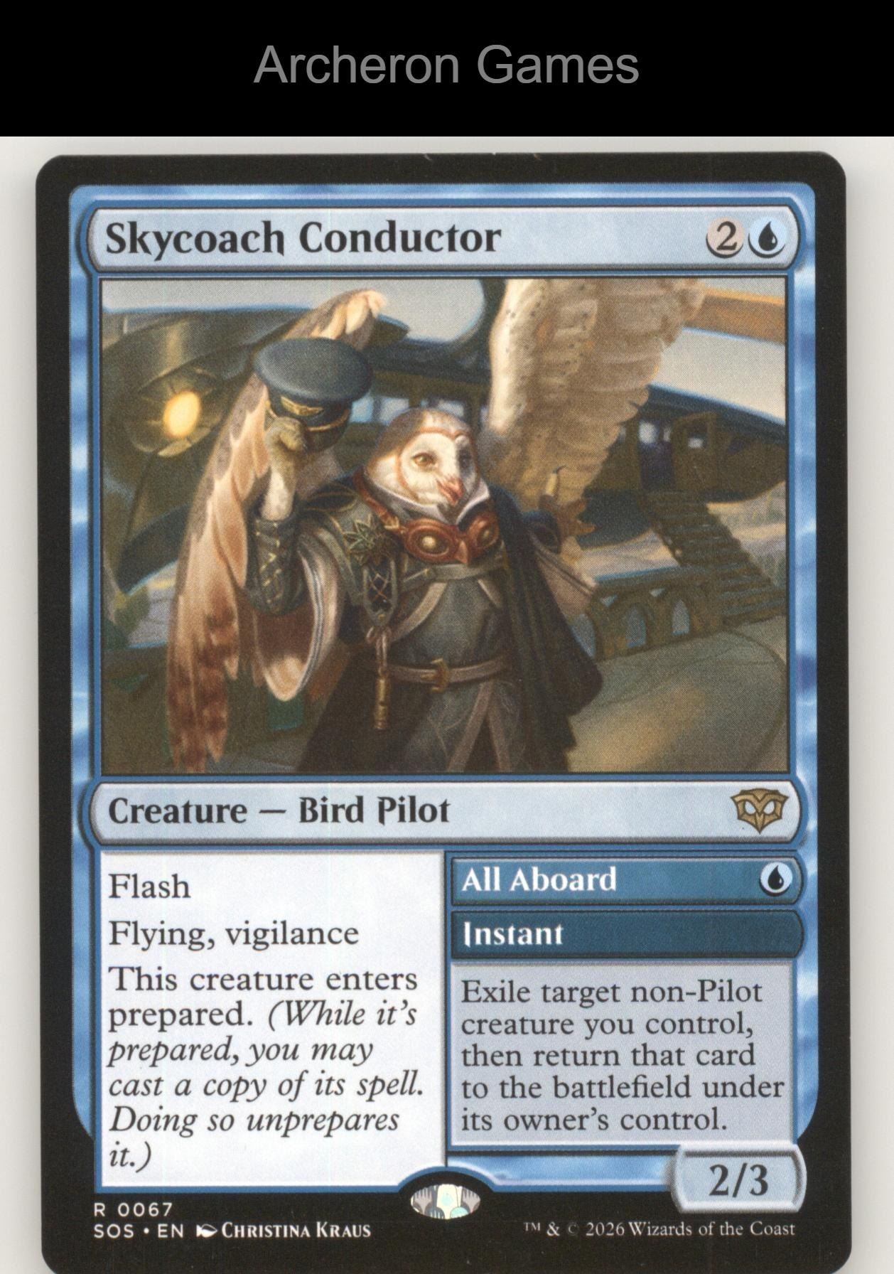 Skycoach Conductor SOS 67 R MTG Card Secrets of Strixhaven