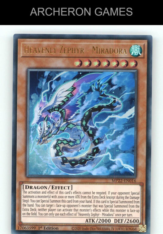 Heavenly Zephyr - Miradora Ultra Rare YUGIOH Card