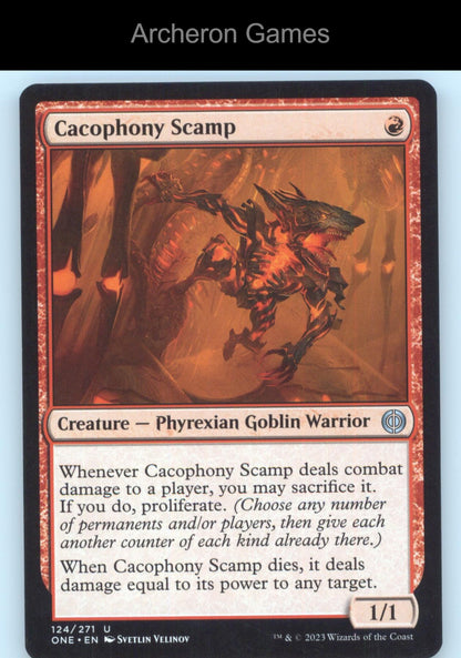 Cacophony Scamp 124 UC MTG Card Phyrexia: All Will Be One