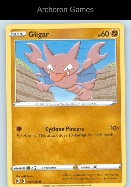 Pokemon Card Gligar LOR 095/196 C Lost Origin