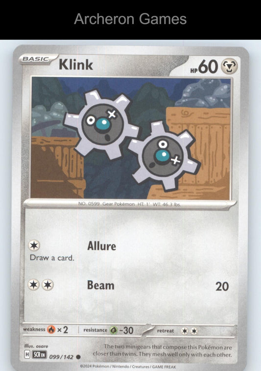 Pokemon Card Klink SCR 99/142 C Stellar Crown