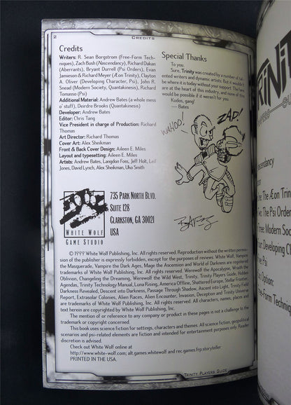 Trinity: Players Guide WW9010 - White Wolf Roleplay Softback #2UT