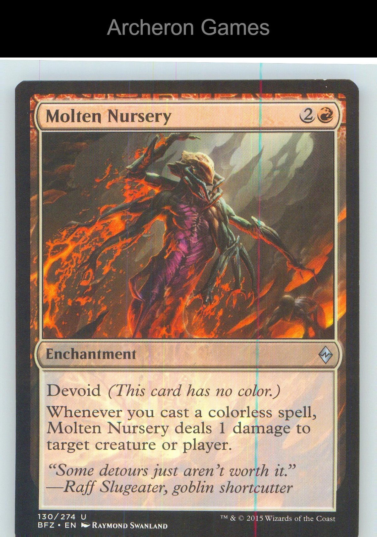 Molten Nursery BFZ 130 UC MTG Card NM/EX+