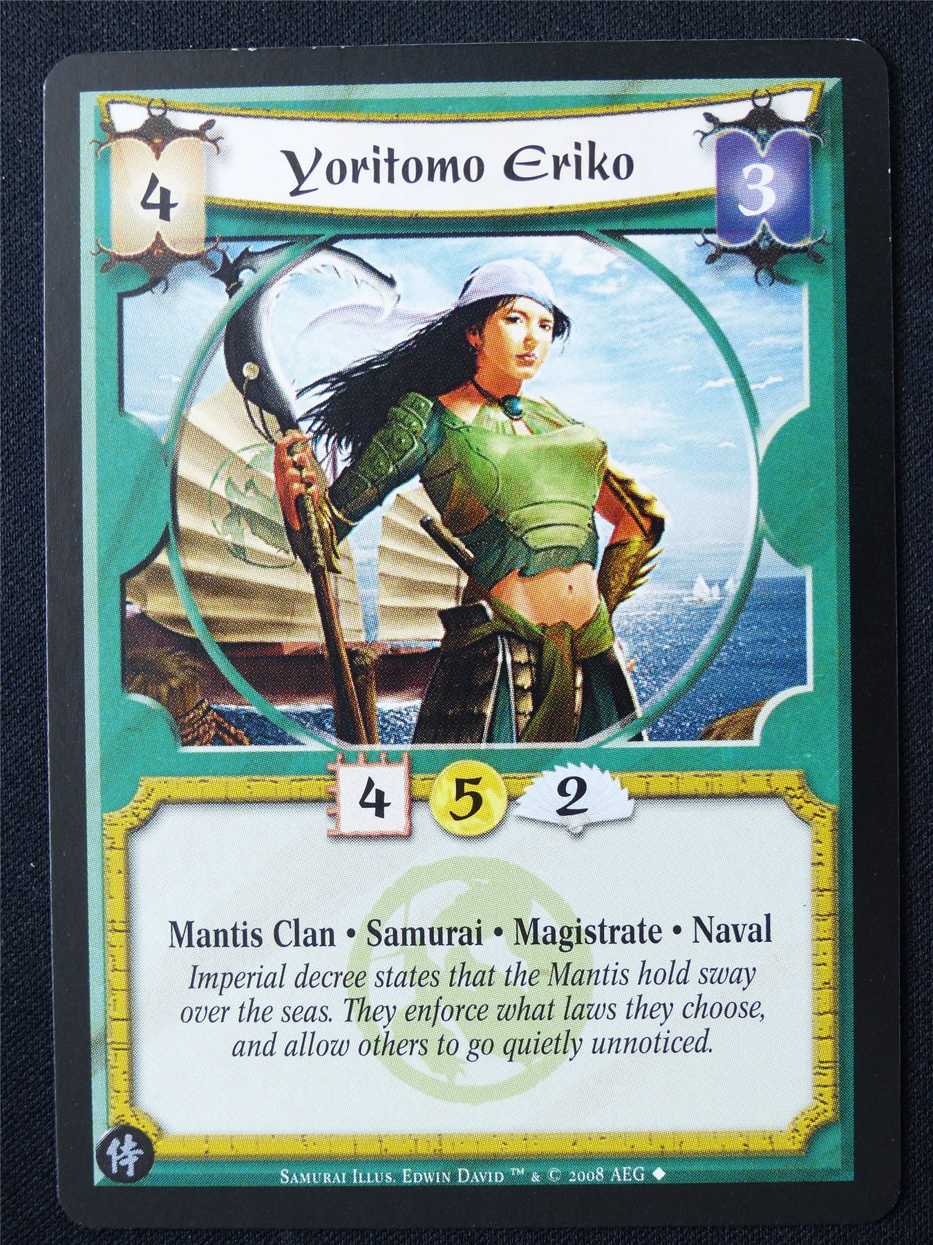 Yoritomo Eirko - Sam - Legend of the Five Rings L5R Card #10H