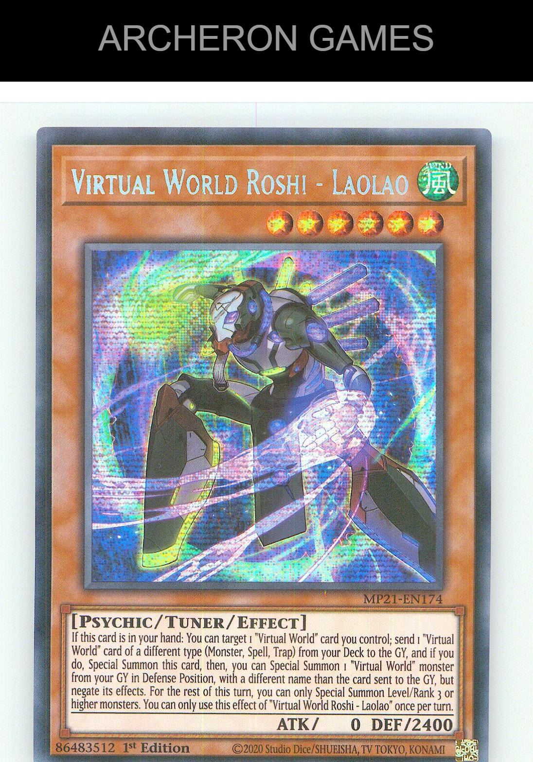 Virtual World Roshi - Laolao Prismatic Secret Rare YUGIOH Card 1st Edition