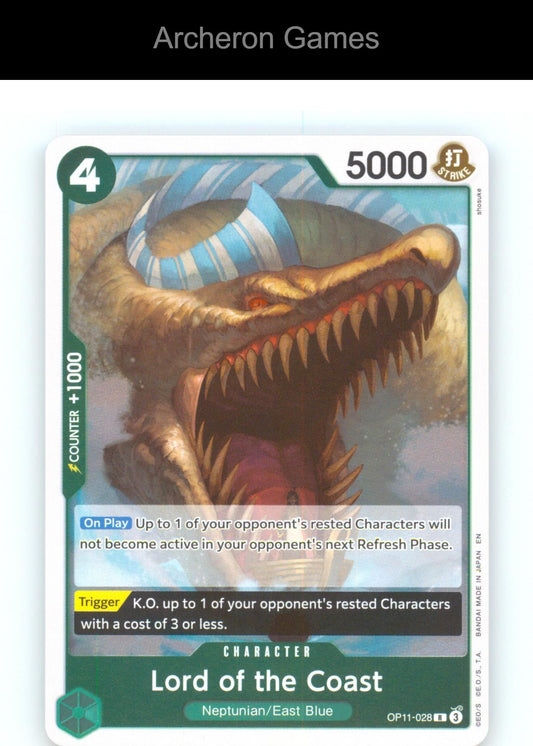 Lord of the Coast OP11-028 R One Piece Card NM/EX+ Foil