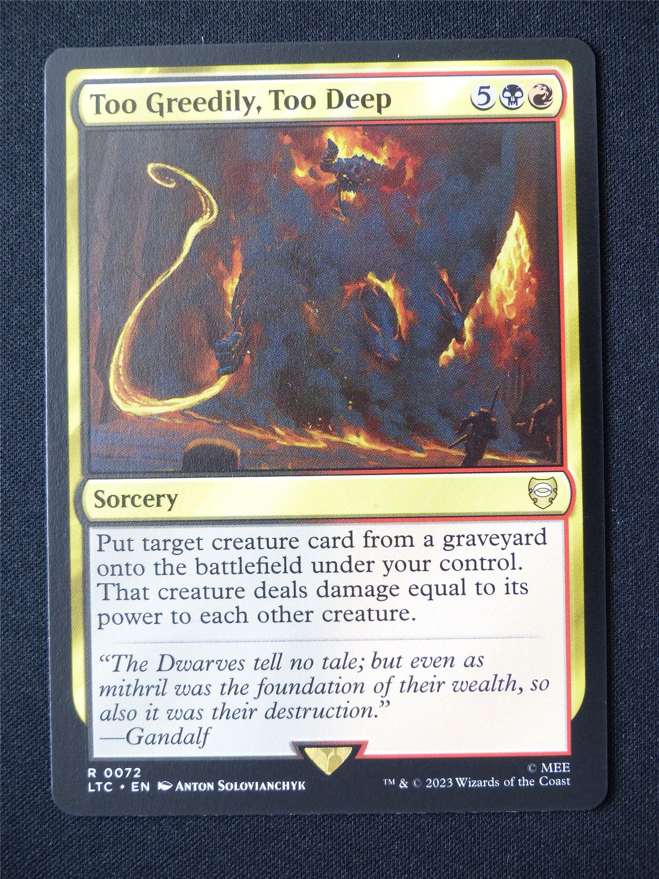 Too Greedily Too Deep - LTC - Mtg Card #3GA