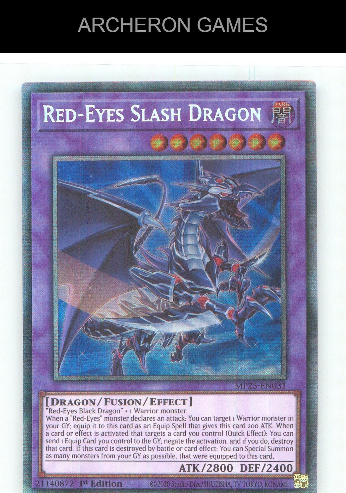 Red-Eyes Slash Dragon Starlight Rare YUGIOH Card 1st Edition