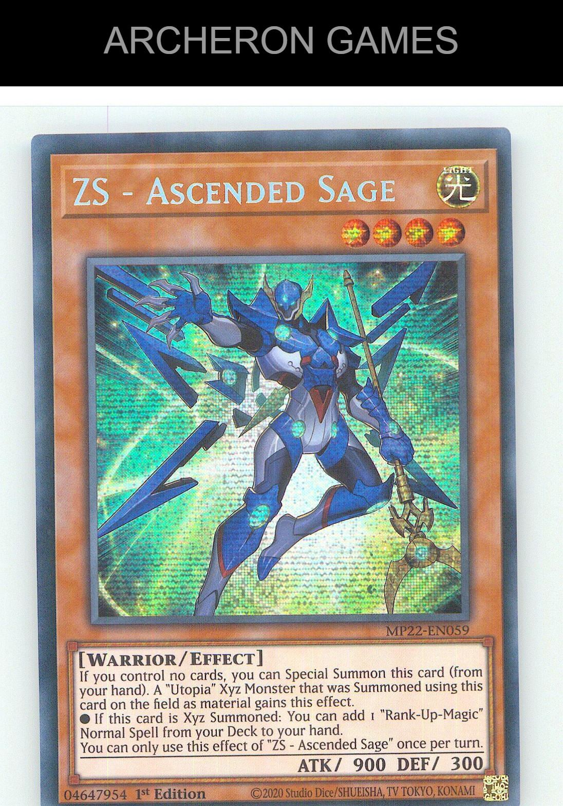 ZS - Ascended Sage Prismatic Secret Rare YUGIOH Card 1st Edition