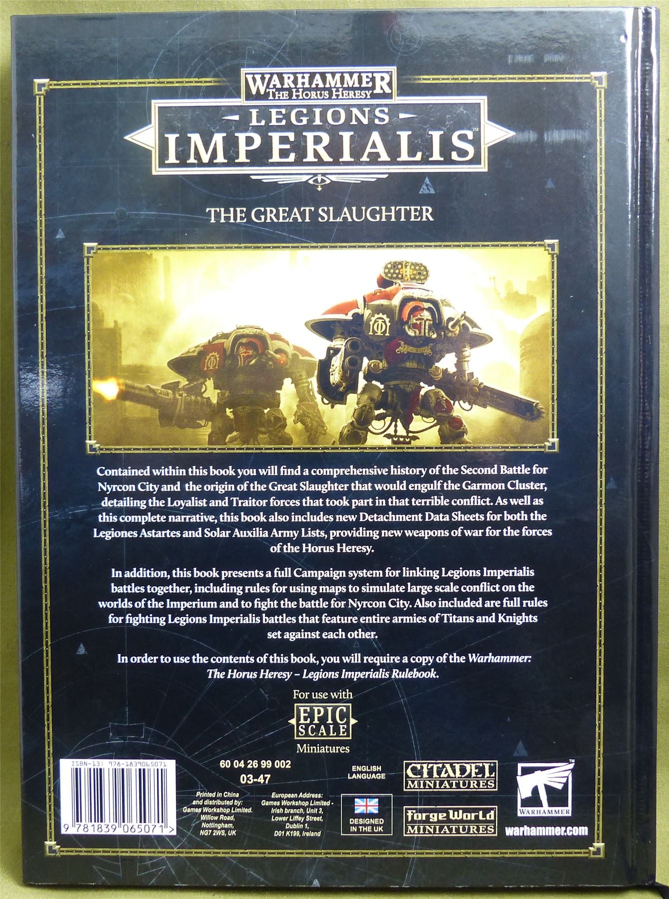 The Great Slaughter Rulebook hardback - Warhammer Horus Heresy #1A5