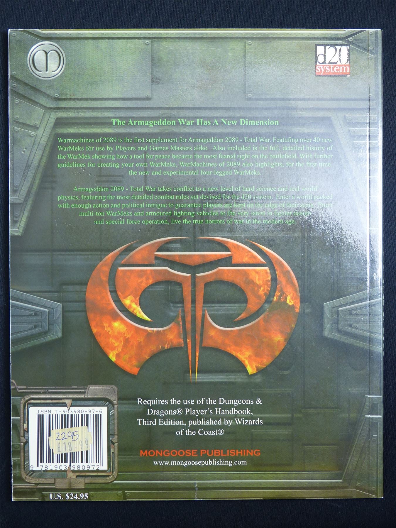 Warmachines of 2089 MGP 1202 - D20 System Roleplay Softback #BF