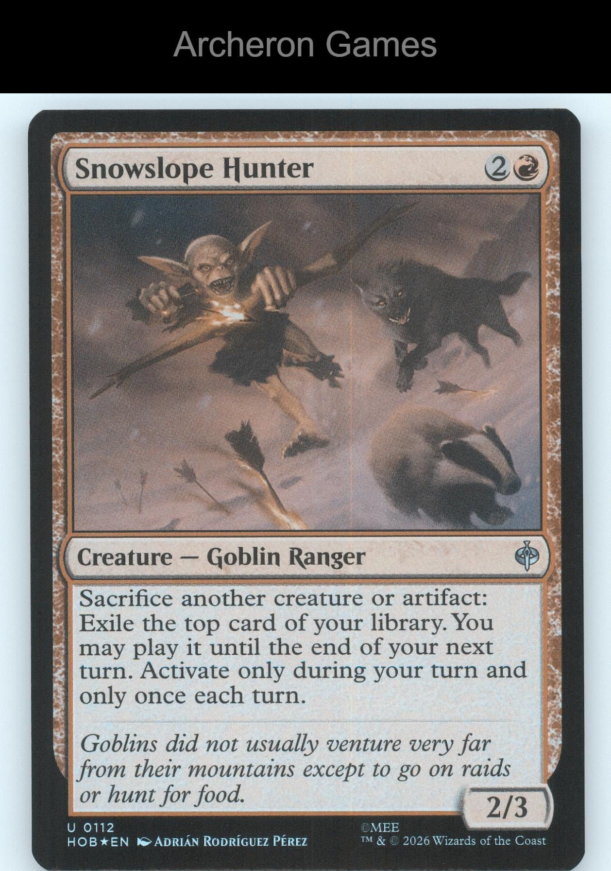 Snowslope Hunter HOB 112 UC MTG Card The Hobbit