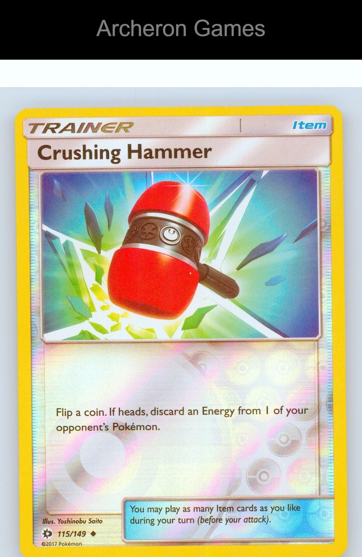 Pokemon Card Crushing Hammer SM01 115/149 UC SM Base Set Reverse Holo