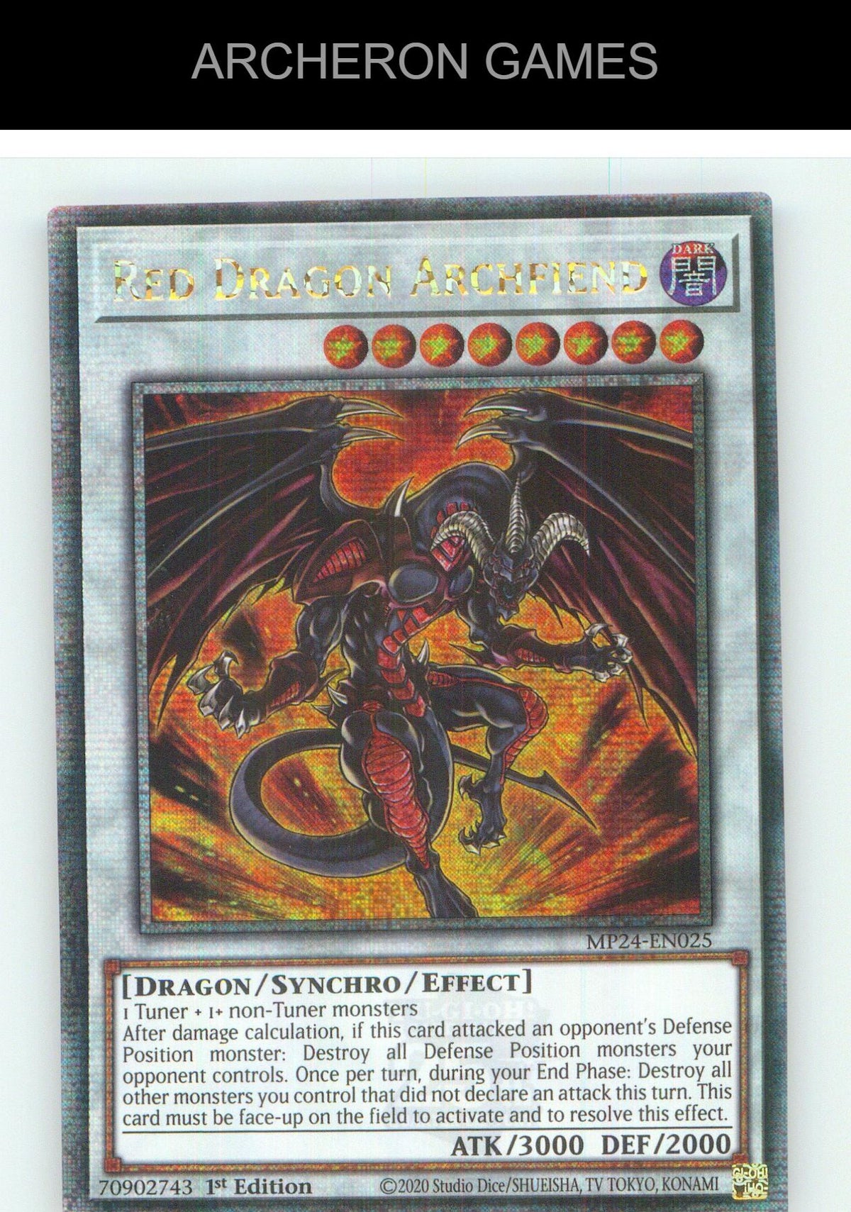 Red Dragon Archfiend (Quarter Century Secret Rare) YUGIOH Card 1st Edition