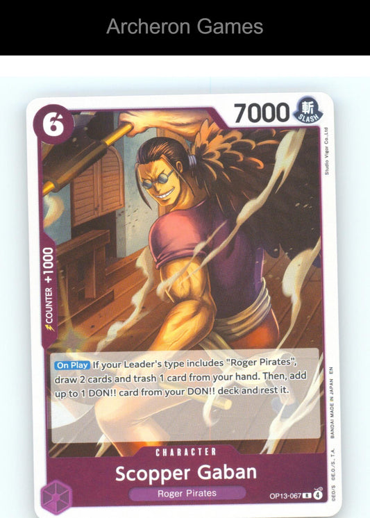 Scopper Gaban OP13-067 R One Piece Card NM/EX+ Foil