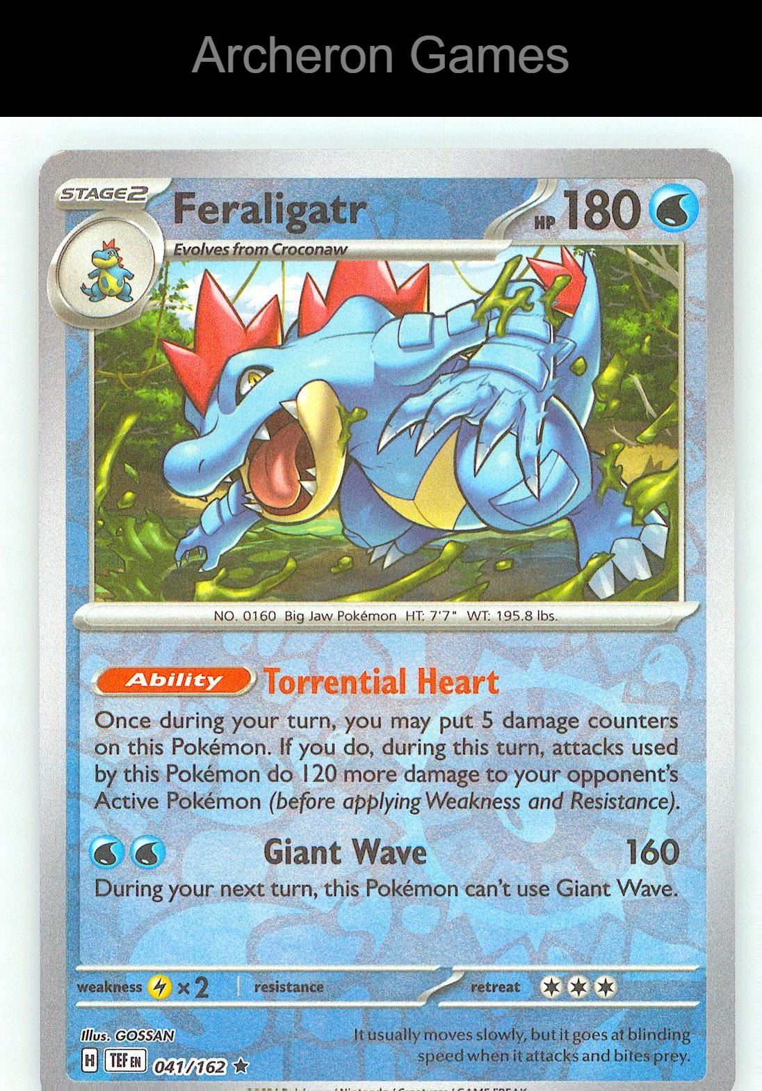 Pokemon Card Feraligatr TEF 041/162 R Temporal Forces Reverse Holo