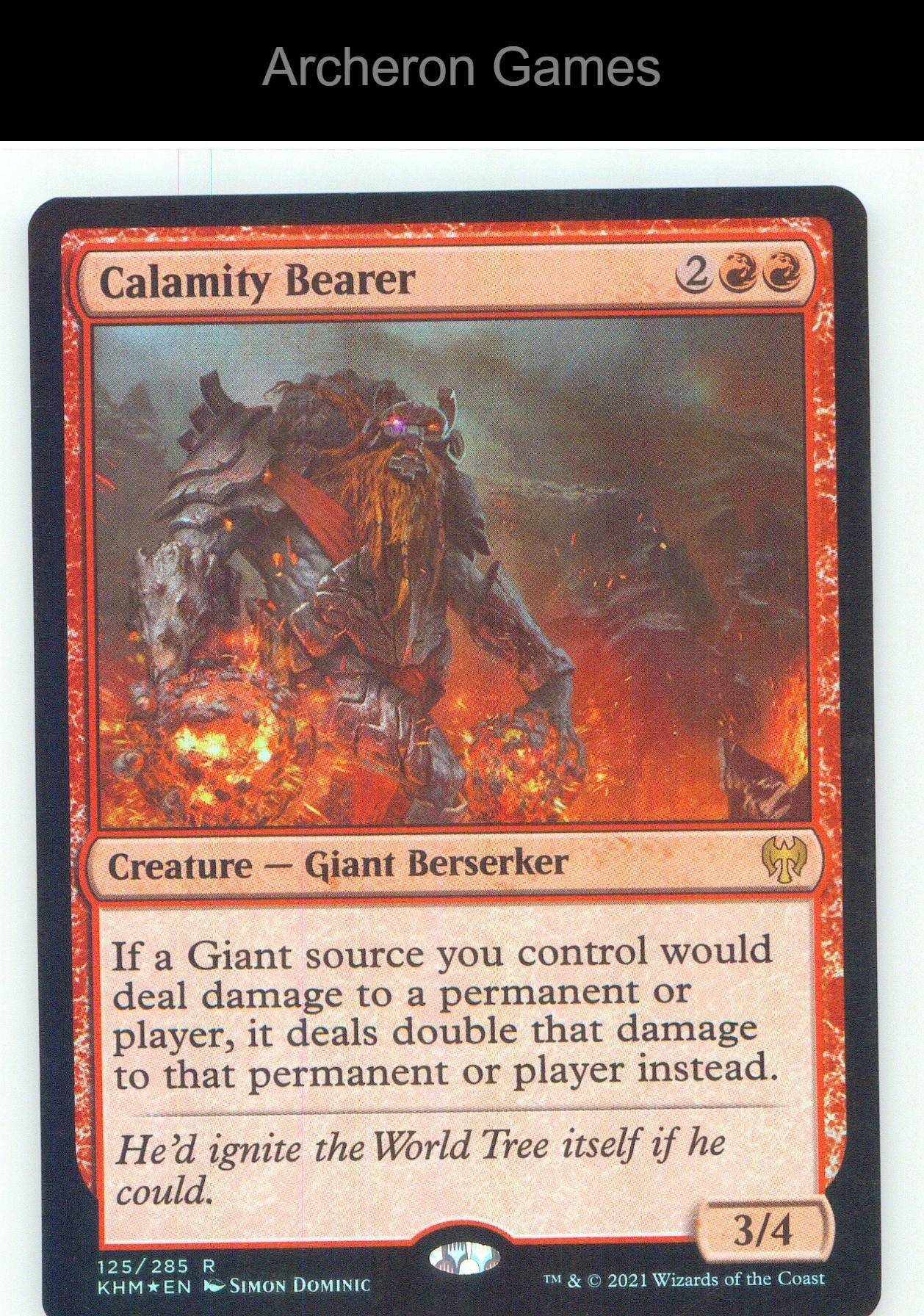 Calamity Bearer KHM 125 R MTG Card NM/EX+ Foil