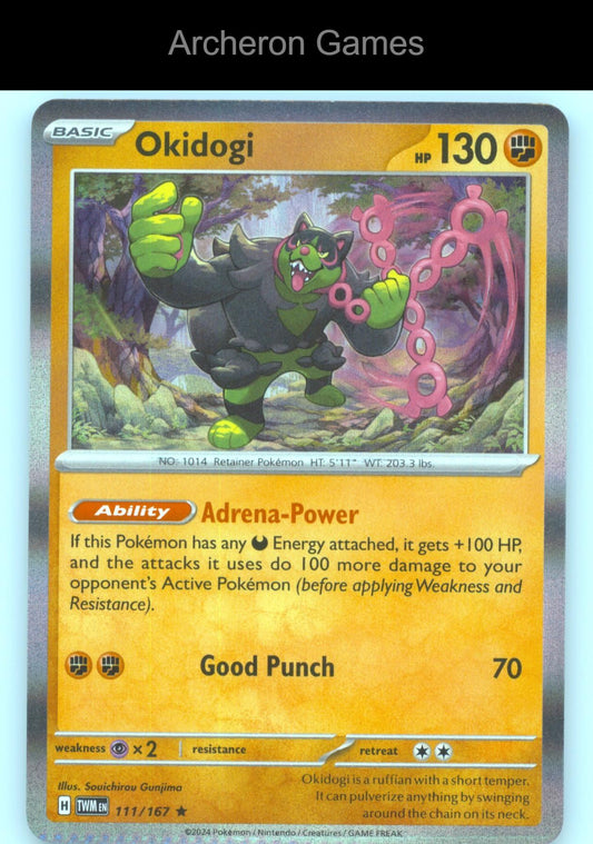 Pokemon Card Okidogi TWM 111/167 R Twilight Masquerade Holo