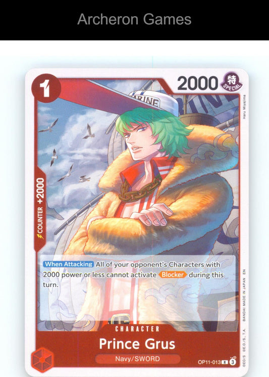 Prince Grus (Judge Pack Vol. 7) OP11-013 R One Piece Card NM/EX+ Foil
