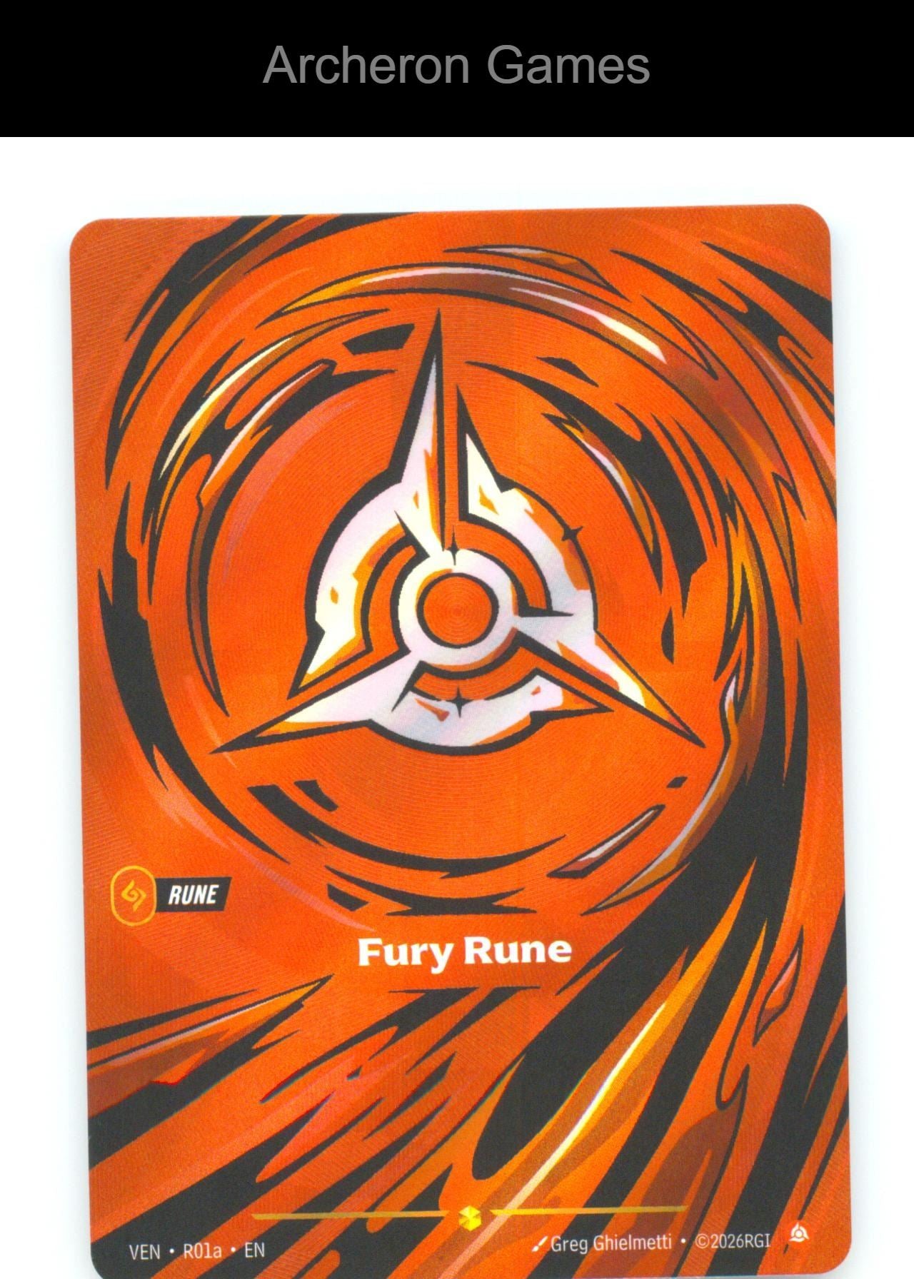 Fury Rune (R01a) VEN R01a Showcase Vendetta Riftbound Card Foil