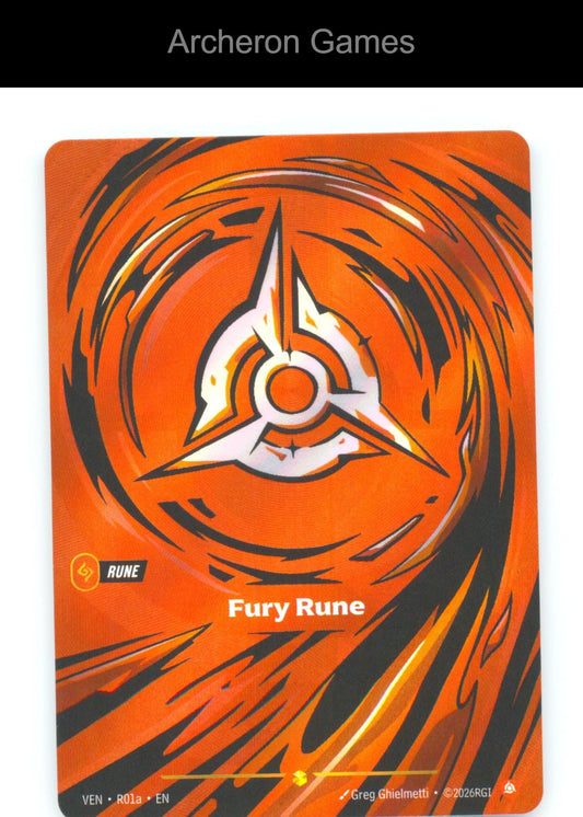Fury Rune (R01a) VEN R01a Showcase Vendetta Riftbound Card Foil