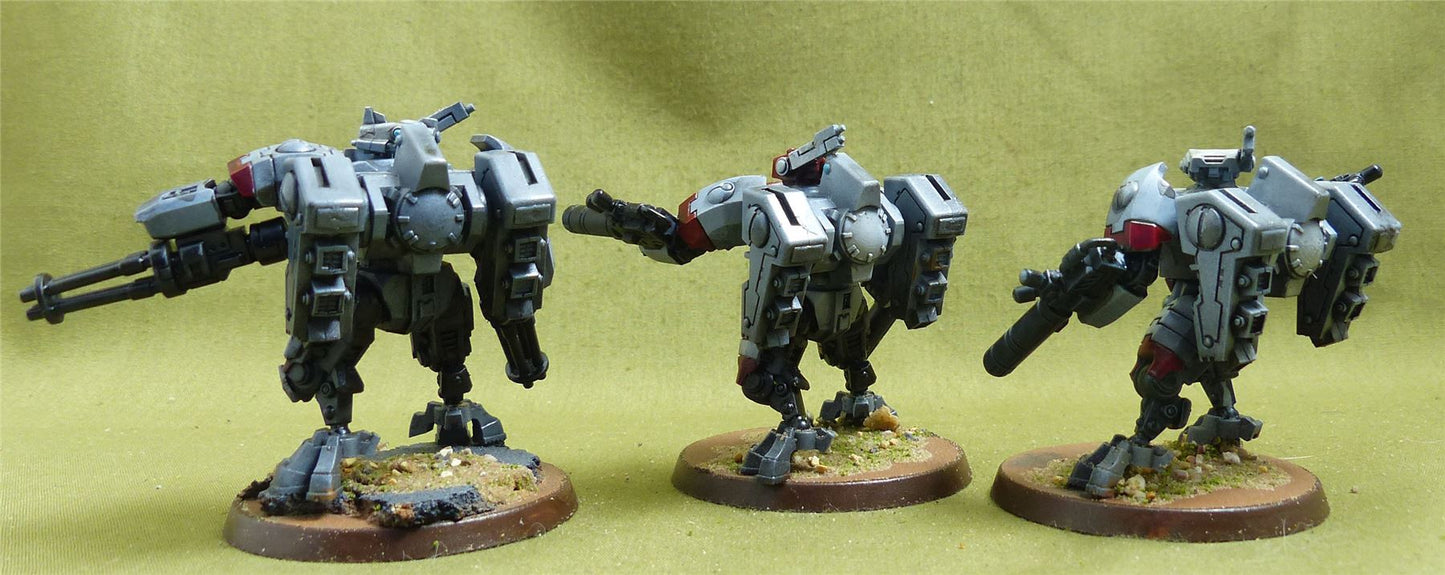 XV8 Crisis Battlesuit Team painted - Tau Empire - Warhammer 40K #1QB