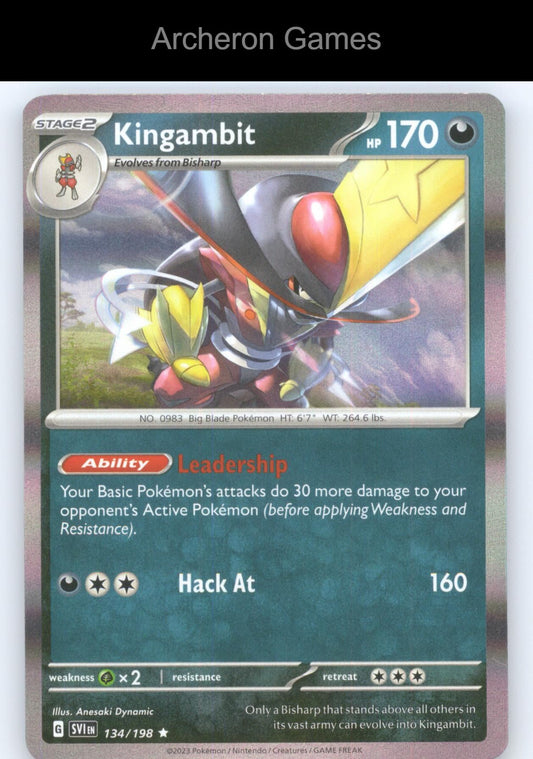 Pokemon Card Kingambit SVI 134/198 R Scarlet & Violet Holo