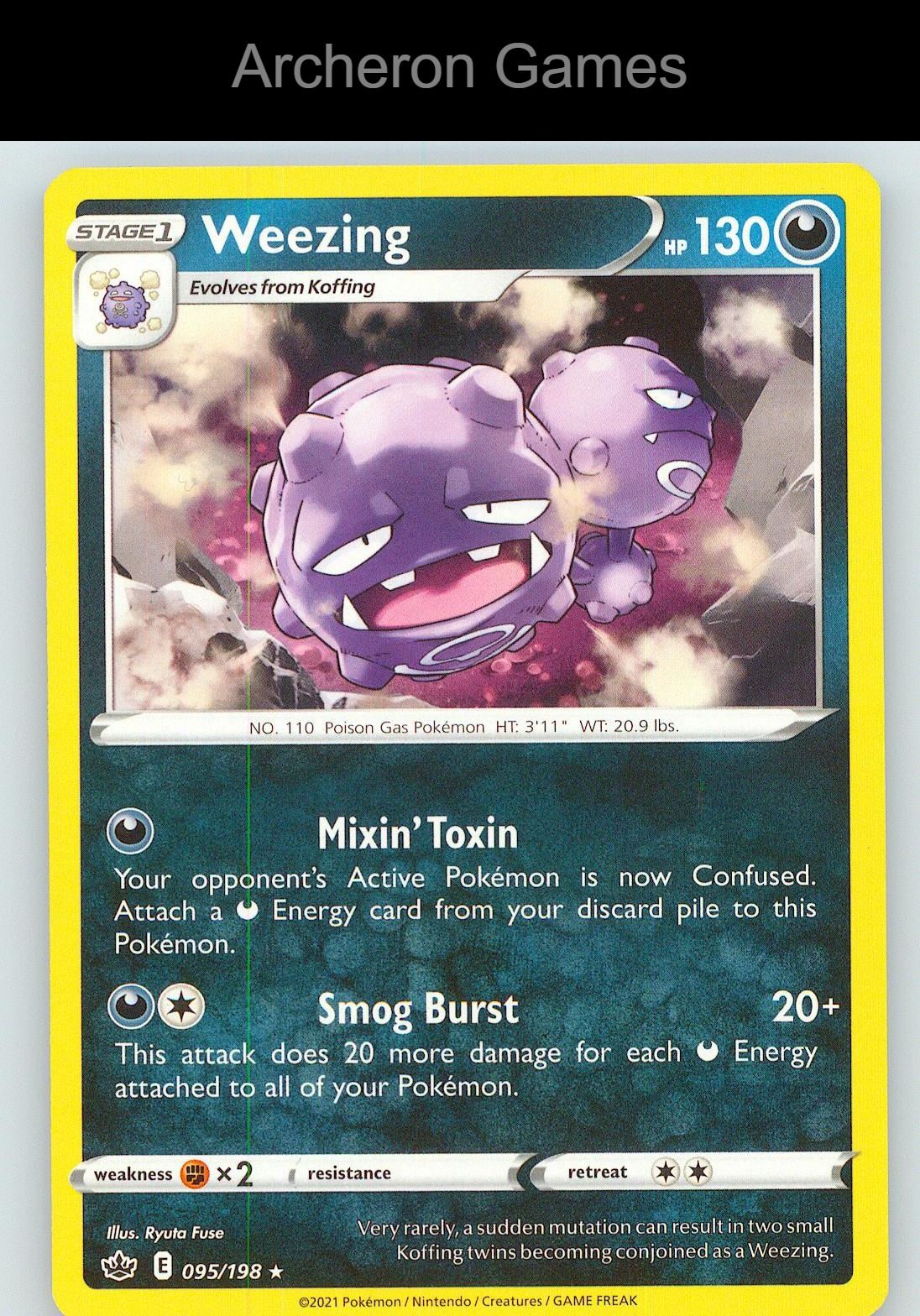 Pokemon Card Weezing CRE 095/198 R Chilling Reign