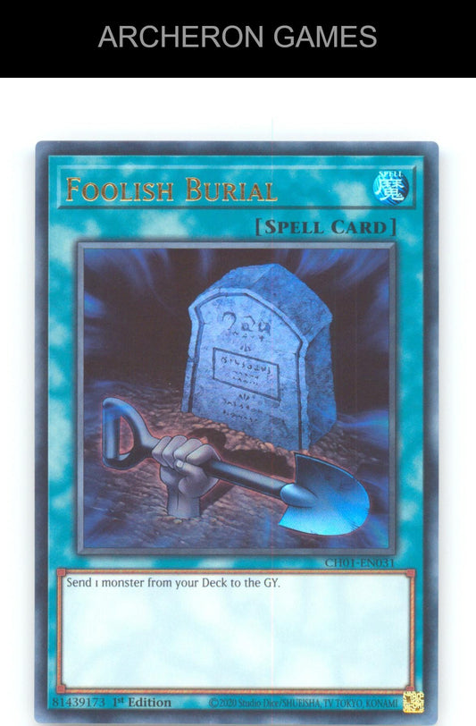 Foolish Burial Ultra Rare YUGIOH Card 1st Edition