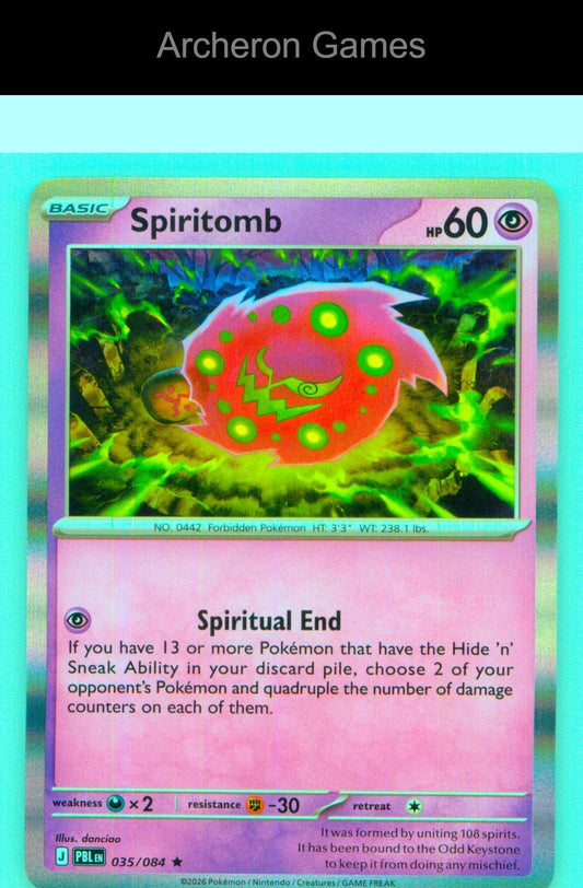 Pokemon Card Spiritomb ME05 035/084 R Pitch Black Holo