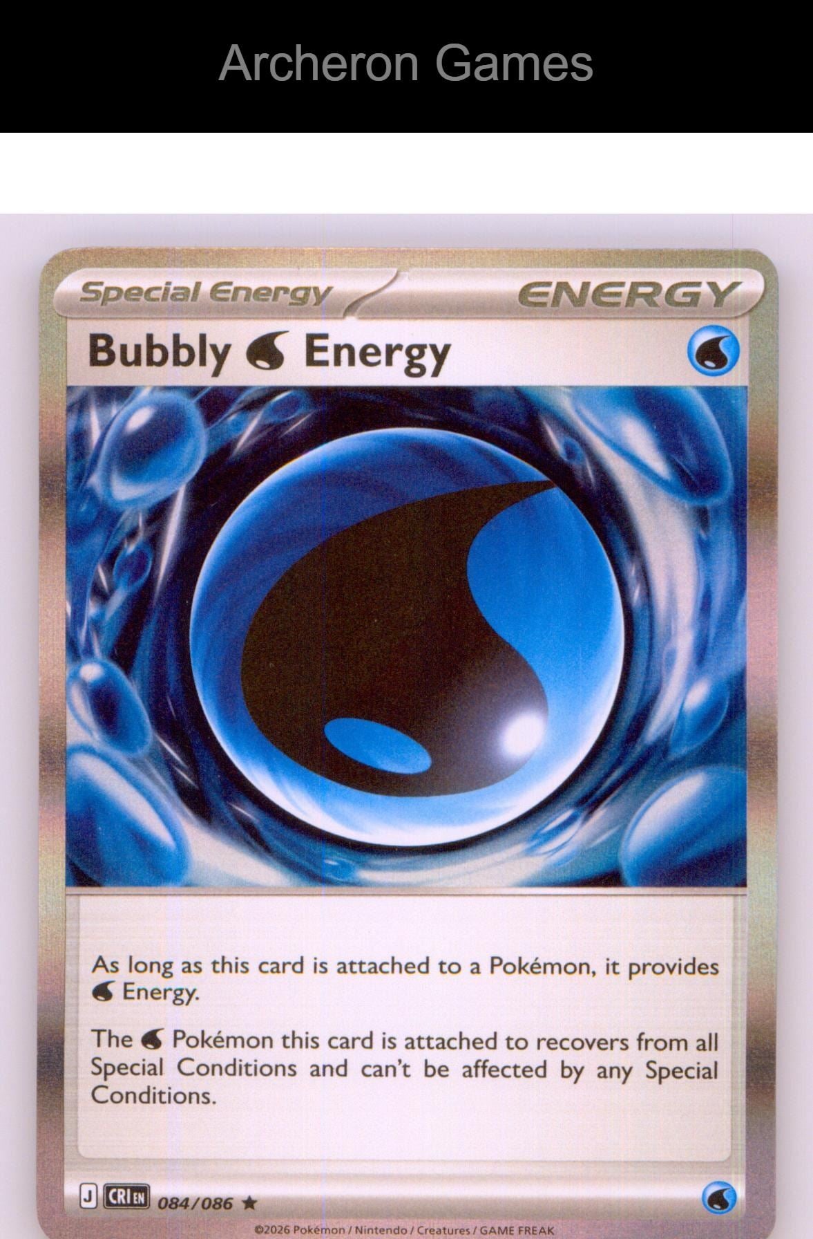 Pokemon Card Bubbly W Energy ME04 084/086 HOLO R Chaos Rising