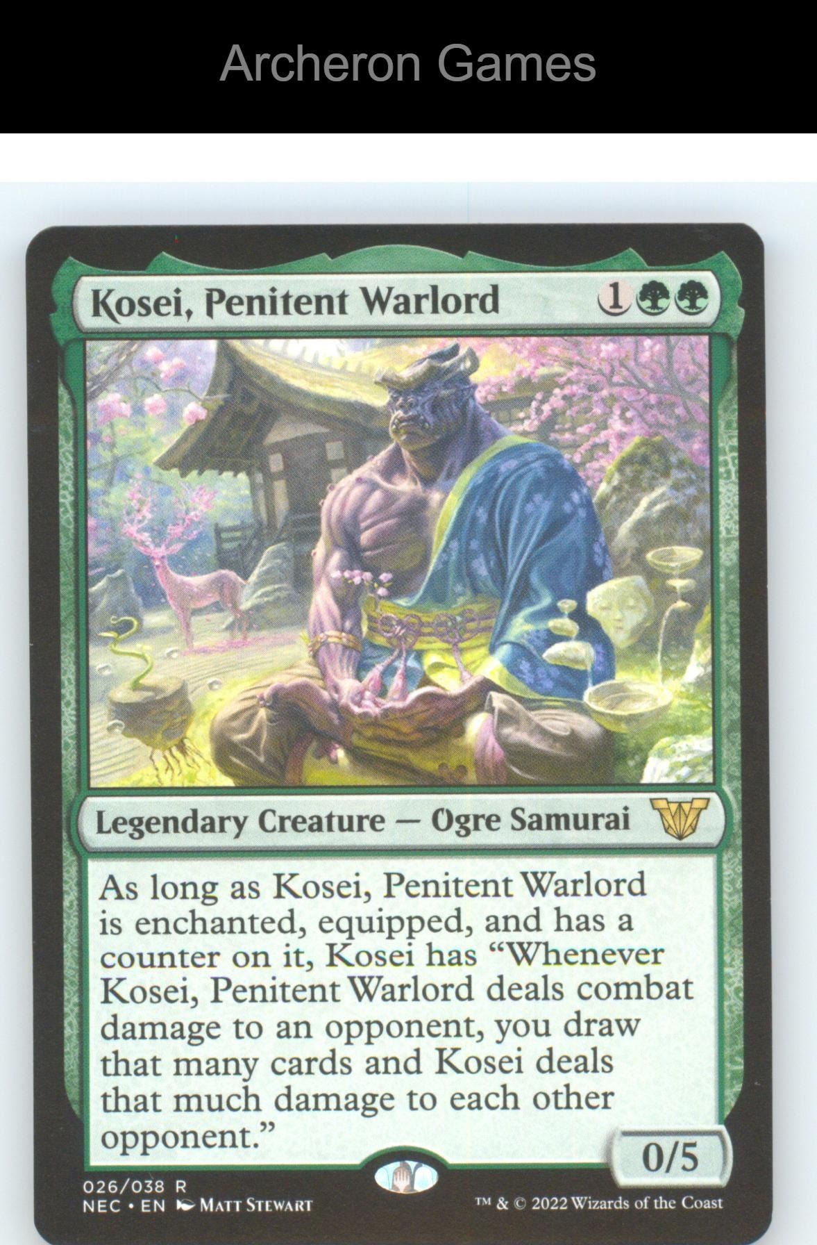Kosei, Penitent Warlord NEC 26 R MTG Card NM/EX+