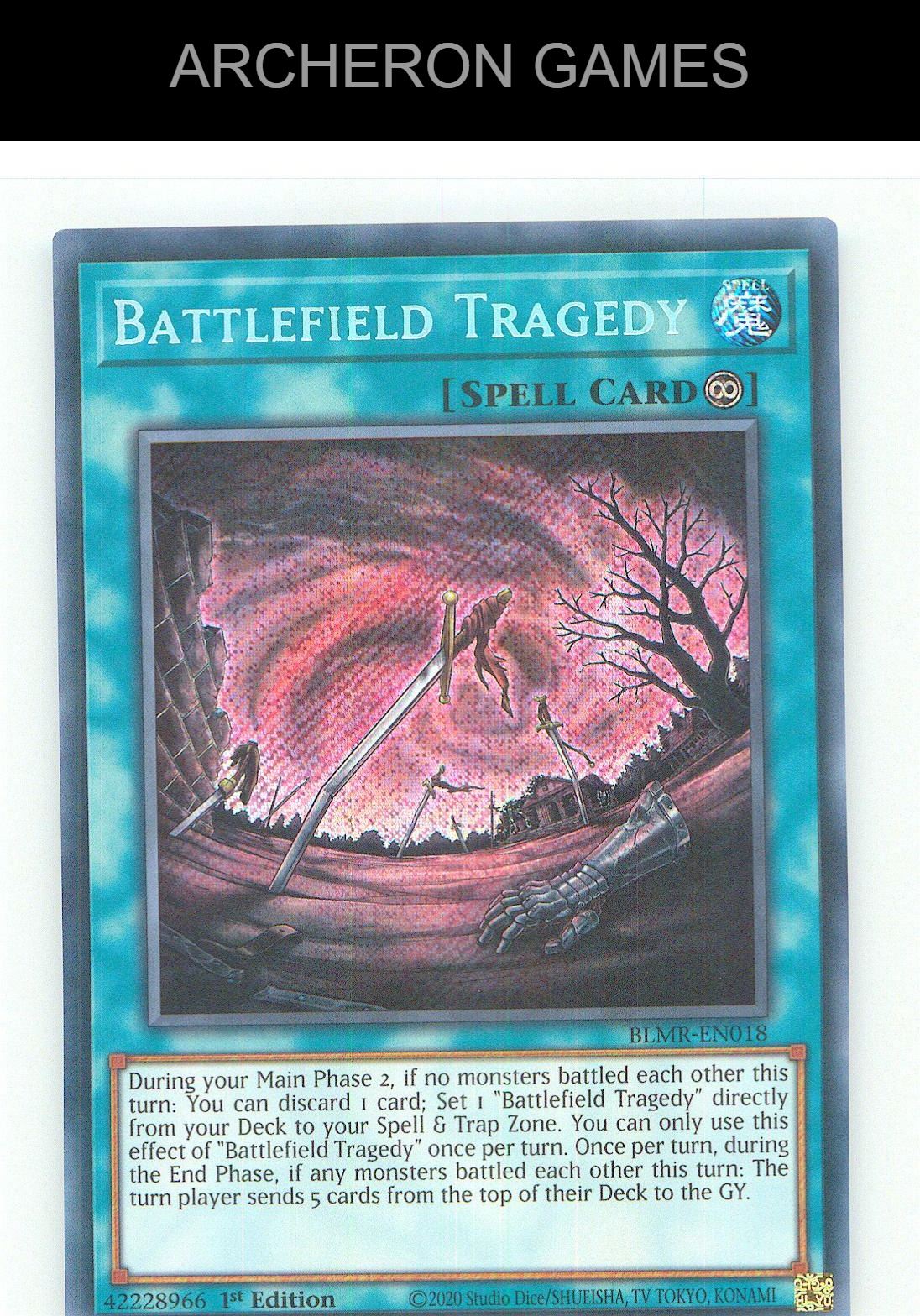 Battlefield Tragedy SEC YUGIOH Card 1st Edition