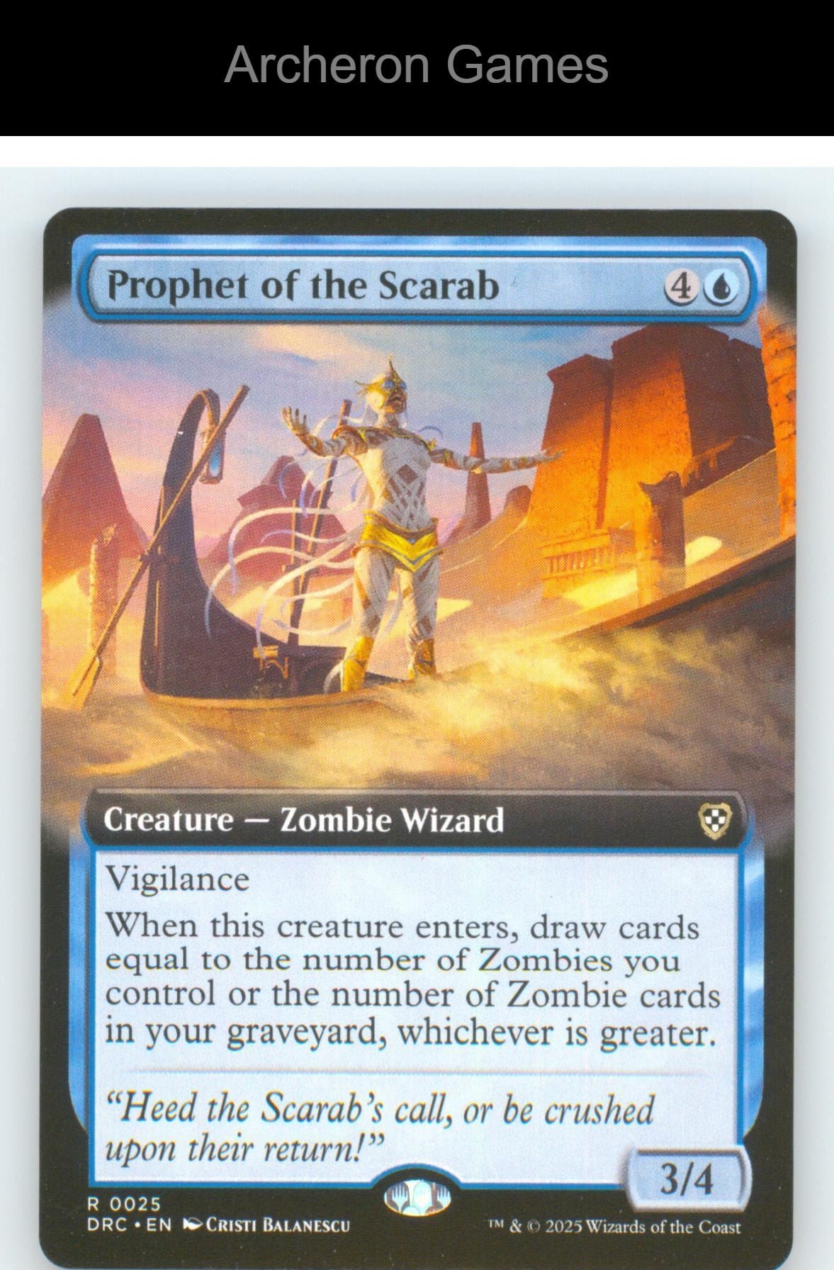Prophet of the Scarab (Extended Art) 25 R MTG Card NM/EX+