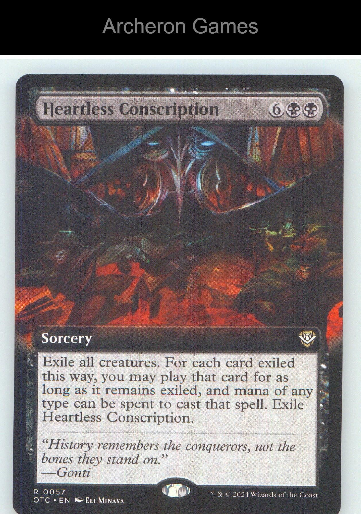Heartless Conscription (Extended Art) OTC 57 R MTG Card NM/EX+