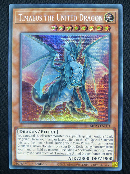 Timaeus the United Dragon MP23 Secret Rare - 1st ed Yugioh Card #4II
