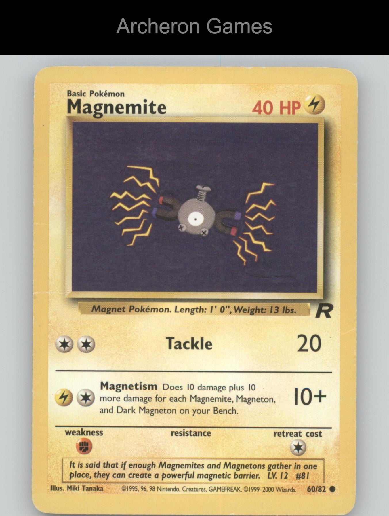 Pokemon Card Magnemite TR 60/82 C Team Rocket Unlimited
