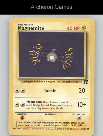 Pokemon Card Magnemite TR 60/82 C Team Rocket Unlimited