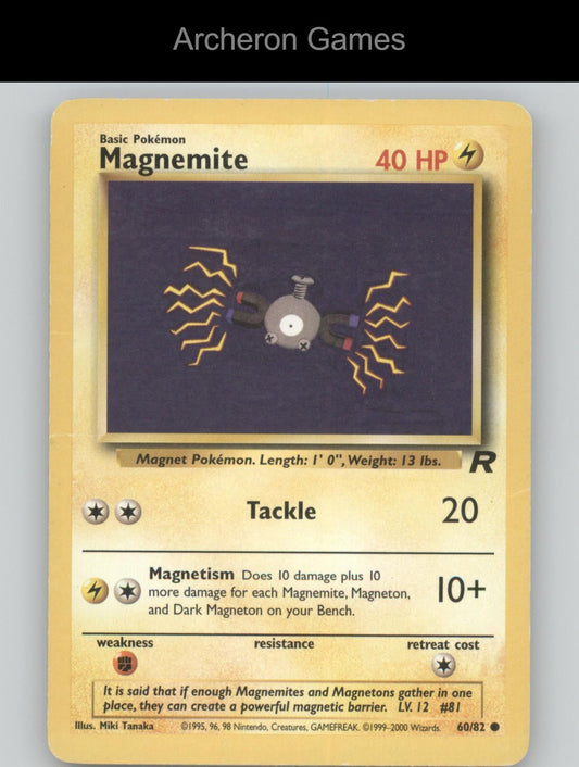 Pokemon Card Magnemite TR 60/82 C Team Rocket Unlimited