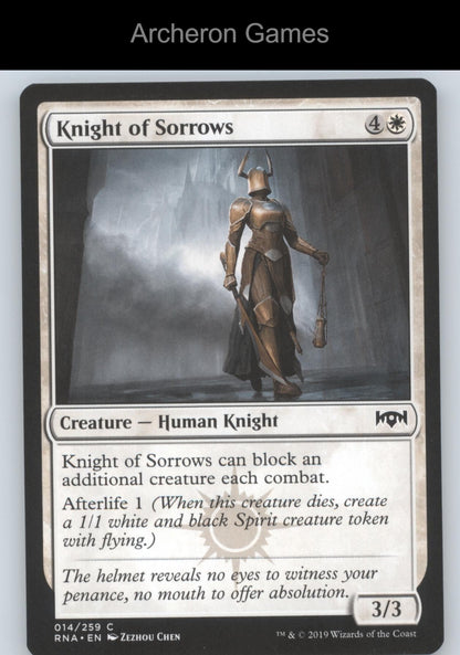 Knight of Sorrows 14 C MTG Card Ravnica Allegiance