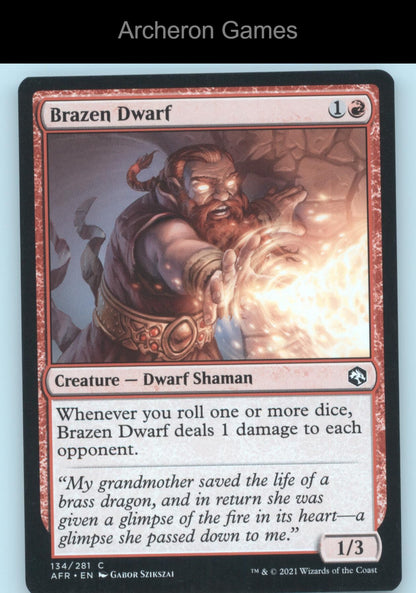 Brazen Dwarf 134 C MTG Card Adventures in the Forgotten Realms
