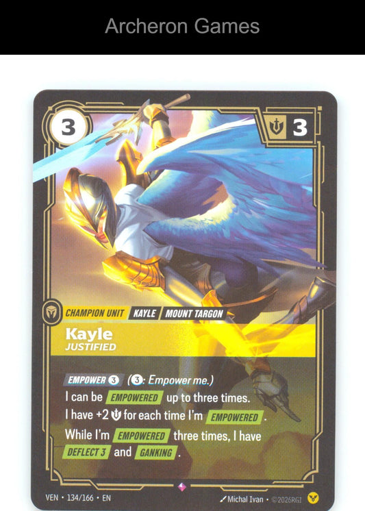 Kayle - Justified VEN 134/166 R Vendetta Riftbound Card Foil