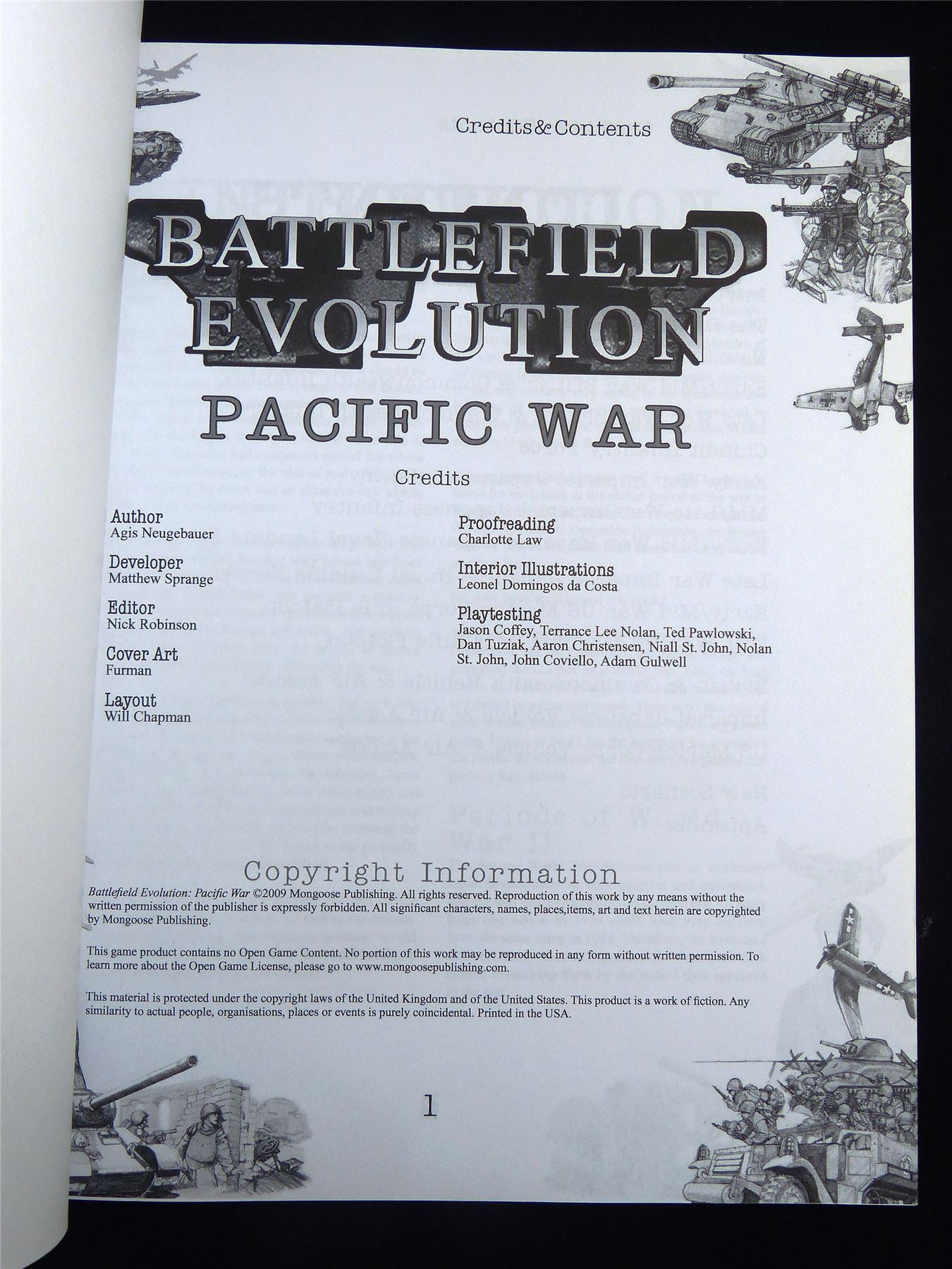Battlefield Evolution: Pacific War - Miniatures Rulebook Softback #2UD