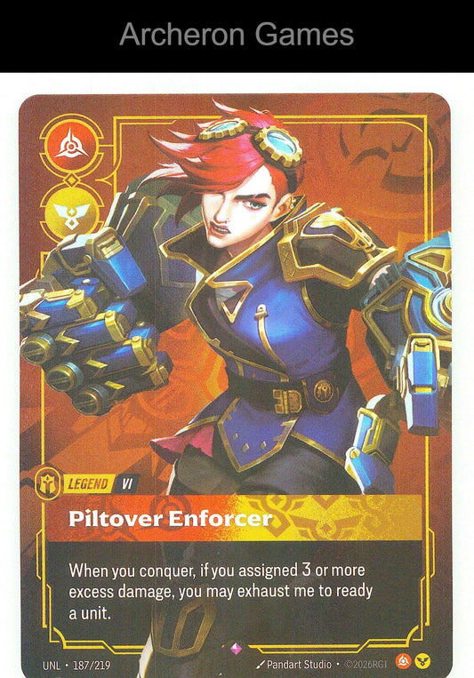 Vi - Piltover Enforcer UNL 187/219 R Unleashed Riftbound Card